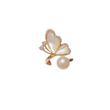 Unique Fritillaria Butterfly Pearl Opening Ring