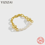 Natural Freshwater Pearl Ring 925 Sterling Silver Female Jewelry Gift