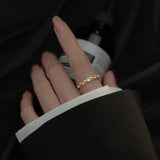 925 Silver Lace Pearl Zircon Finger Rings Wedding Gift