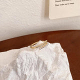 Retro Pearl Zircon 925 Silver Ring For Women Girls