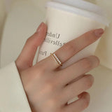 Retro Pearl Zircon 925 Silver Ring For Women Girls