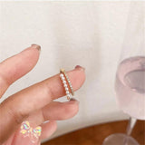 Retro Pearl Zircon 925 Silver Ring For Women Girls