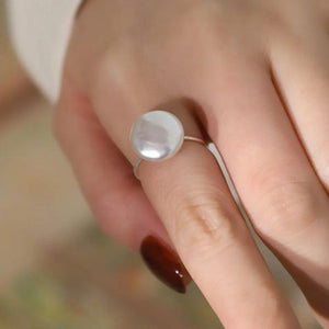 Baroque Pearl 925 Sterling Silver Ring for Women
