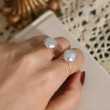 Baroque Pearl 925 Sterling Silver Ring for Women