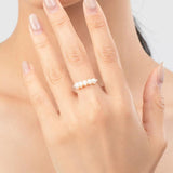 925 Silver Baroque Pearl Adjustable Ring Stackable Finger Ring