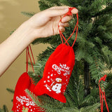 Christmas Drawstring Velvet Bags Red Candy Biscuits Pouch Boutique Jewelry Packa