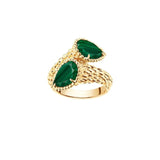 Diamond Bead Edge Drip Ring - Holiday Accessory