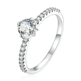925 Silver Zircon Heart Ring for Women Wedding Anniversary