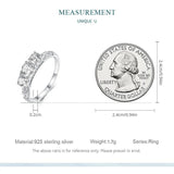 925 Silver Zircon Heart Ring for Women Wedding Anniversary