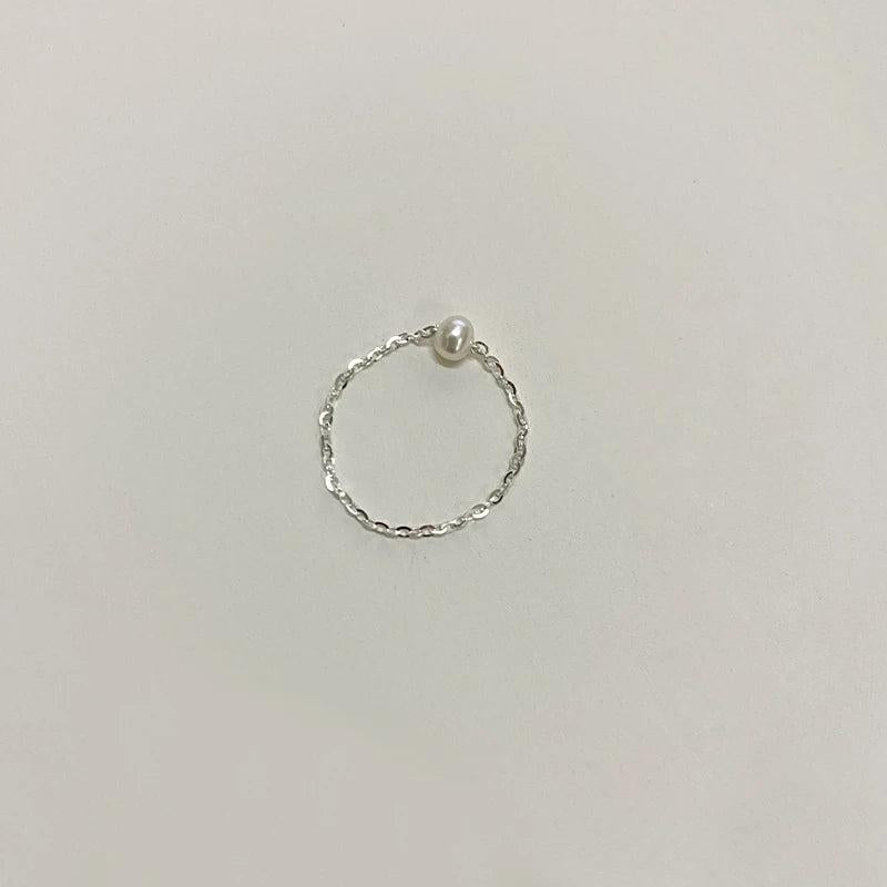 Natural Freshwater Pearl Ring 925 Sterling Silver Women Jewelry