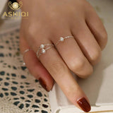 Natural Freshwater Pearl Ring 925 Sterling Silver Women Jewelry