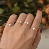 Natural Freshwater Pearl Ring 925 Sterling Silver Women Jewelry