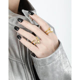 925 Silver Baroque Pearls Adjustable Ring Fine Jewelry