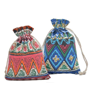 20pcs Vintage Ethnic Style Drawstring Pouch Gift Candy Storage Bag
