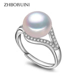 Freshwater Pearl Ring 925 Sterling Silver Zircon Wedding Gift
