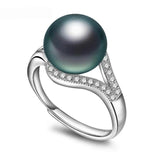 Freshwater Pearl Ring 925 Sterling Silver Zircon Wedding Gift