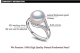 Freshwater Pearl Ring 925 Sterling Silver Zircon Wedding Gift