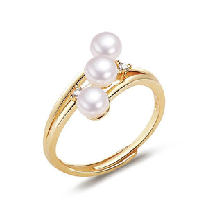 Natural Pearl 925 Sterling Silver Ring Female Wedding jewelry