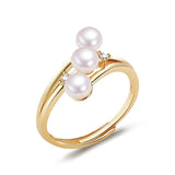 Natural Pearl 925 Sterling Silver Ring Female Wedding jewelry