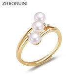 Natural Pearl 925 Sterling Silver Ring Female Wedding jewelry