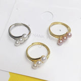 Natural Pearl 925 Sterling Silver Ring Female Wedding jewelry