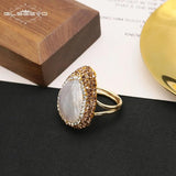 Baroque Pearl Ring with Rhinestones for Women
