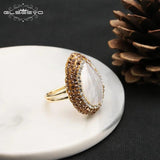 Baroque Pearl Ring with Rhinestones for Women