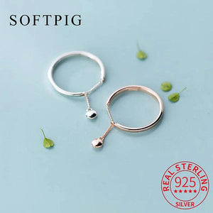 925 Sterling Silver Bead Chain Adjustable Ring Women Punk Jewelry