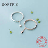 925 Sterling Silver Bead Chain Adjustable Ring Women Punk Jewelry