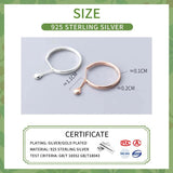 925 Sterling Silver Bead Chain Adjustable Ring Women Punk Jewelry
