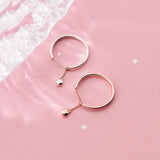 925 Sterling Silver Bead Chain Adjustable Ring Women Punk Jewelry