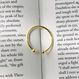 925 Silver Double Bead Opening Finger Ring for Women