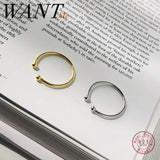 925 Silver Double Bead Opening Finger Ring for Women