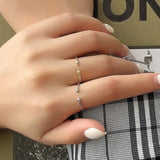 925 Silver Double Bead Opening Finger Ring for Women