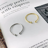 925 Silver Double Bead Opening Finger Ring for Women