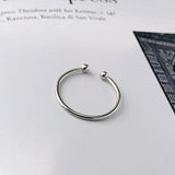 925 Silver Double Bead Opening Finger Ring for Women