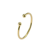 925 Silver Double Bead Opening Finger Ring for Women