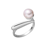 925 Silver Irregular Pearl Adjustable Rings Vintage Jewelry