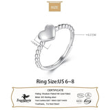 TrustDavis 925 Silver Sweet Beads Open Finger Ring Women Girl DA200