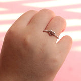 TrustDavis 925 Silver Sweet Beads Open Finger Ring Women Girl DA200