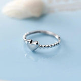 TrustDavis 925 Silver Sweet Beads Open Finger Ring Women Girl DA200