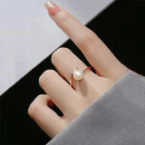 925 Silver Zircon Pearl Crown Ring Women Wedding Jewelry Gift
