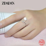 925 Silver Pearl Adjustable Ring Wedding Jewelry