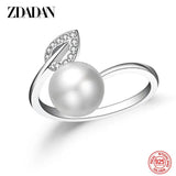 925 Silver Pearl Adjustable Ring Wedding Jewelry