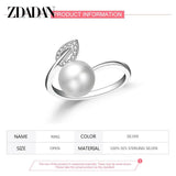 925 Silver Pearl Adjustable Ring Wedding Jewelry