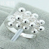 925 Silver Grape Beads Ring for Women Engagement Party