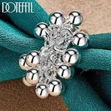 925 Silver Grape Beads Ring for Women Engagement Party