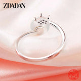 925 Sterling Silver Crown Pearl Ring Wedding Jewelry