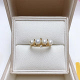 Vintage Pearl Ring 14K Filled Crown Real Natural Pearls Engagement Ring