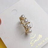 Vintage Pearl Ring 14K Filled Crown Real Natural Pearls Engagement Ring